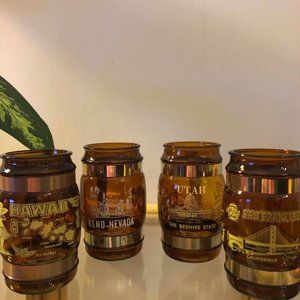 Vintage Glass souvenir mugs